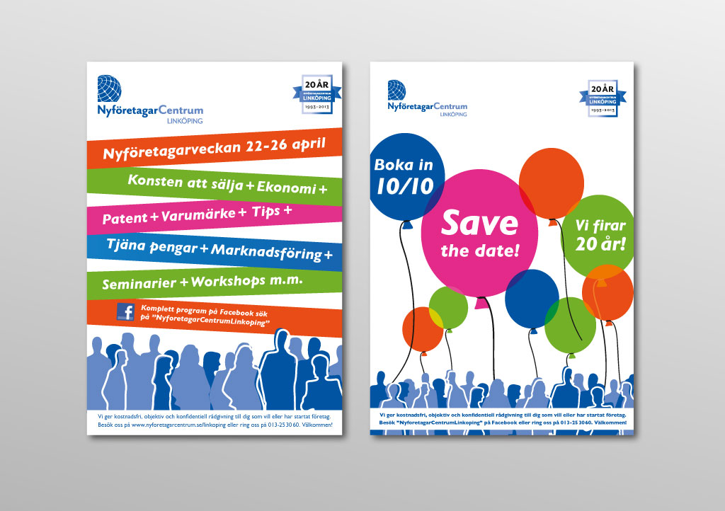 Eurosize-affischer för NyföretagarCentrum LInköping